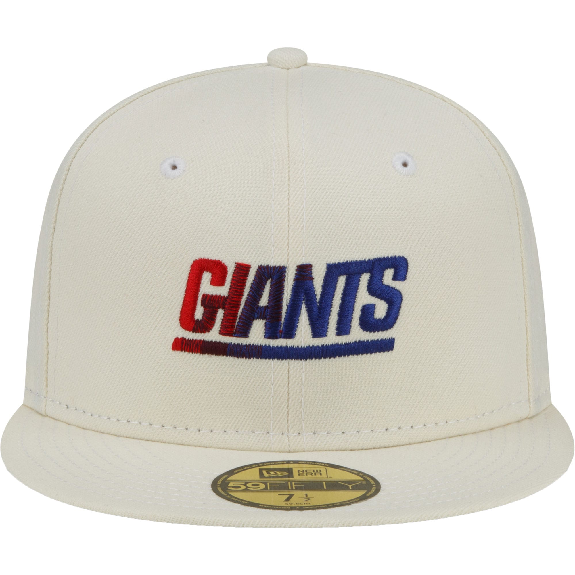 New York Giants mens new era cream new york giants chrome color dim 59fifty fitted hat 4639622 | Giants Shop