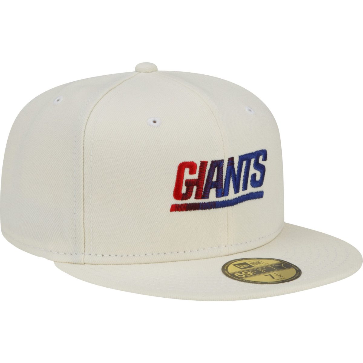 New York Giants mens new era cream new york giants chrome color dim 59fifty fitted hat 4639622 | Giants Shop