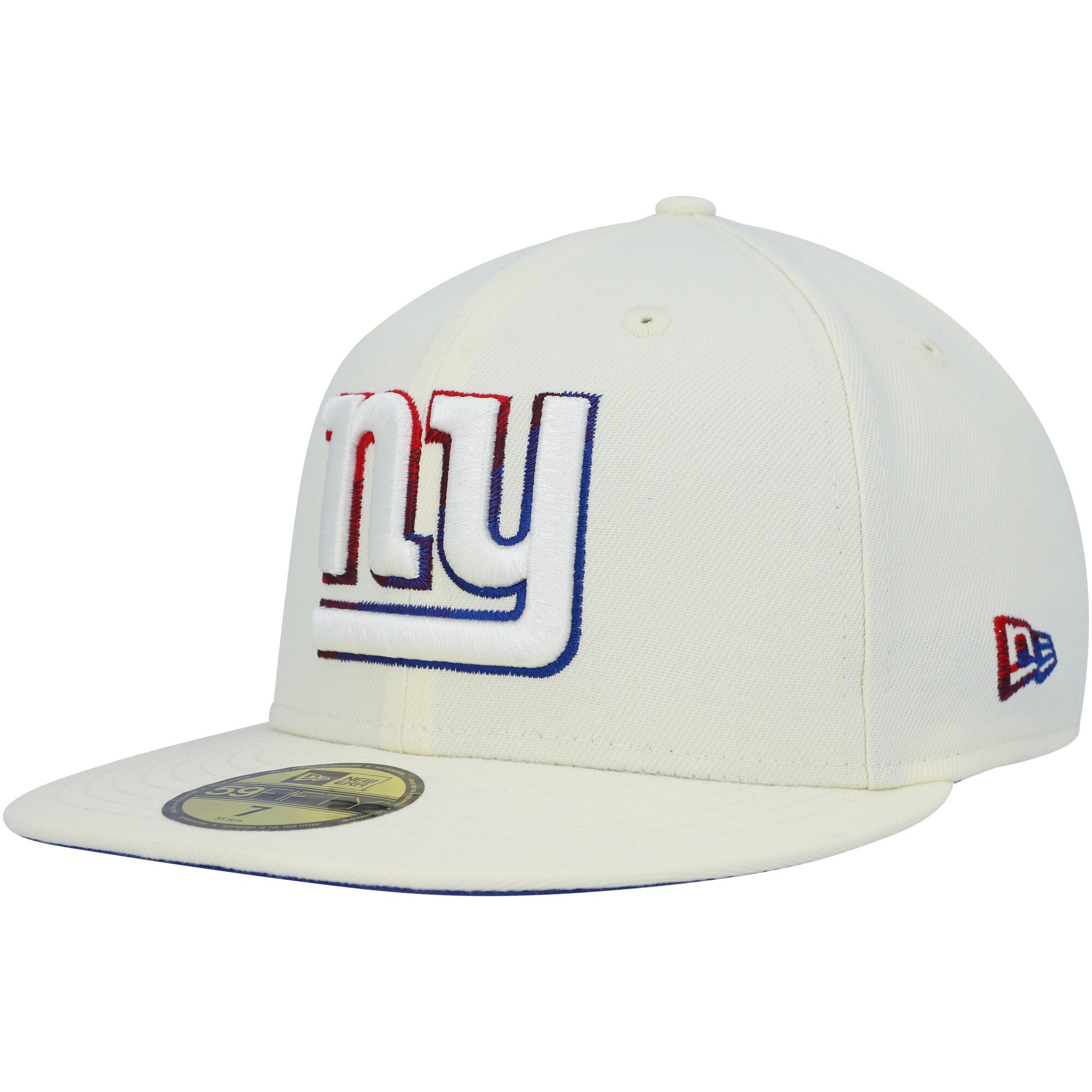 New York Giants mens new era cream new york giants chrome color dim 59fifty fitted hat | Giants Shop
