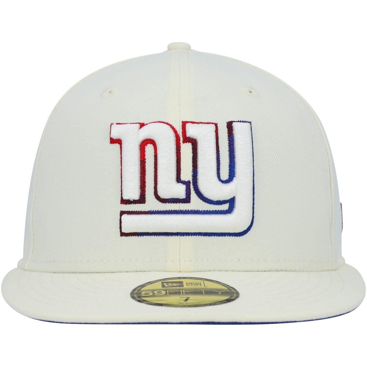 New York Giants mens new era cream new york giants chrome color dim 59fifty fitted hat | Giants Shop