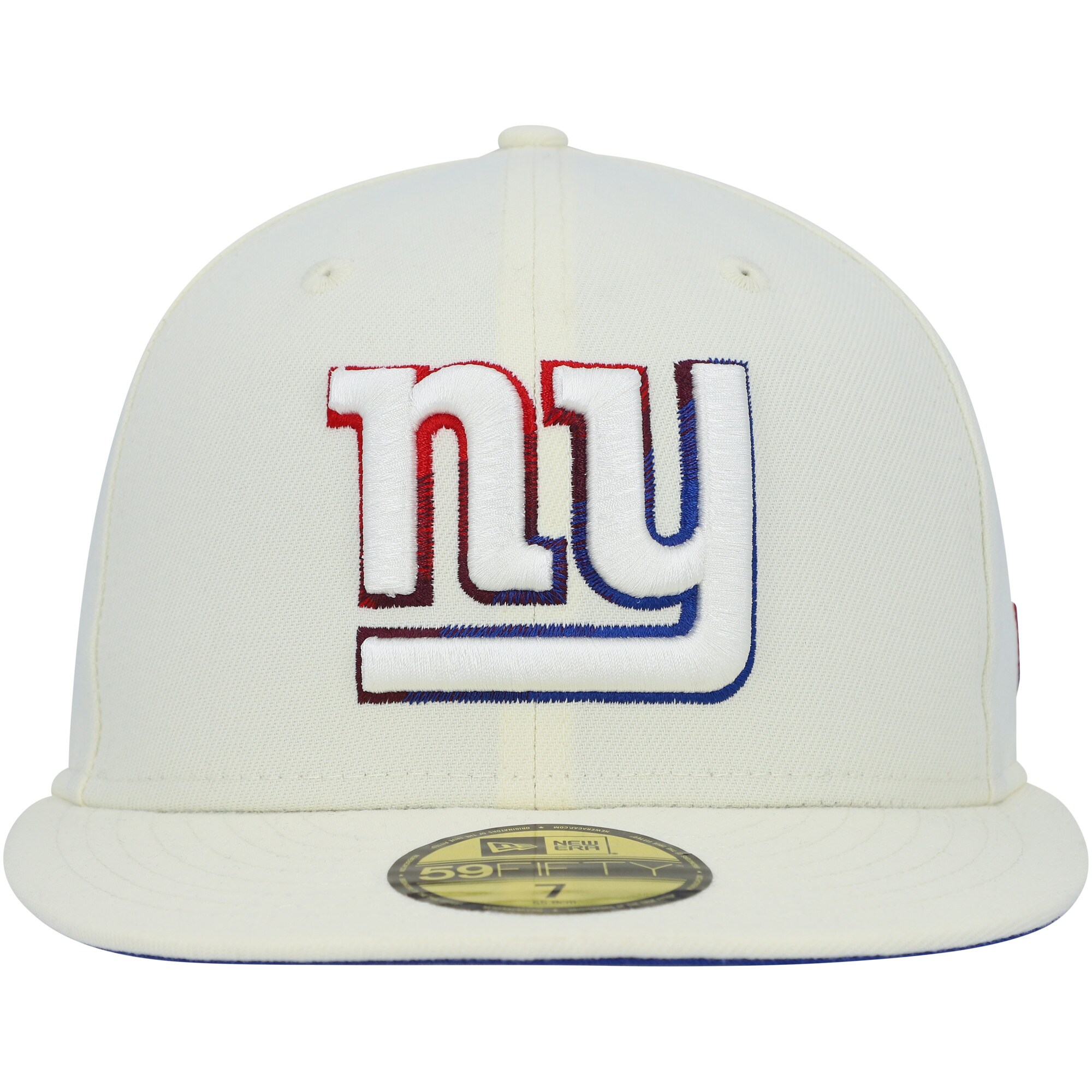 New York Giants mens new era cream new york giants chrome color dim 59fifty fitted hat | Giants Shop