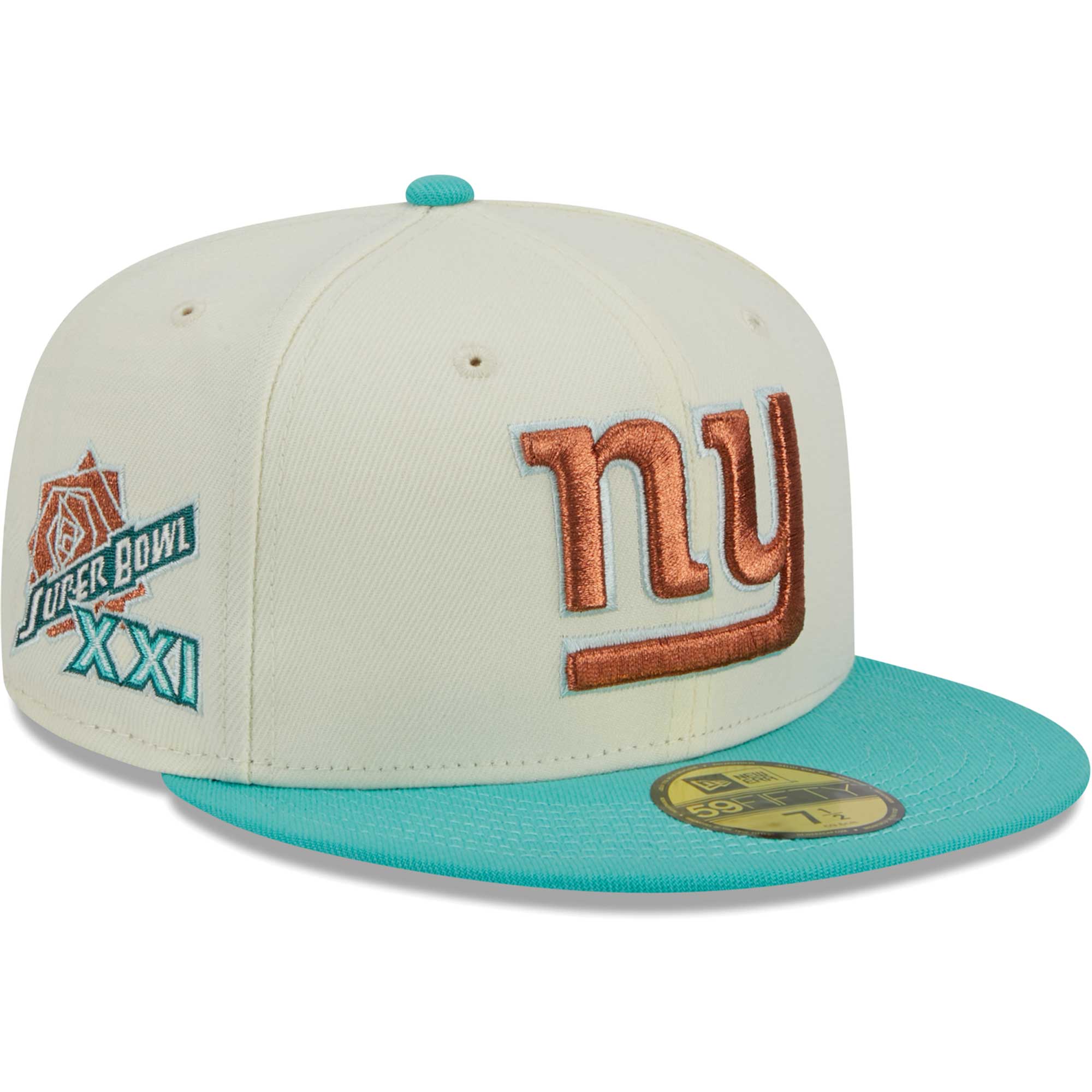 New York Giants mens new era creammint new york giants city icon 59fifty fitted hat | Giants Shop