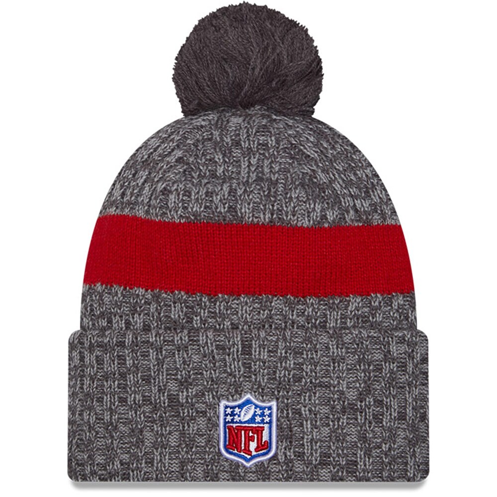 New York Giants mens new era gray new york giants 2023 sideline sport cuffed pom knit hat | Giants Shop