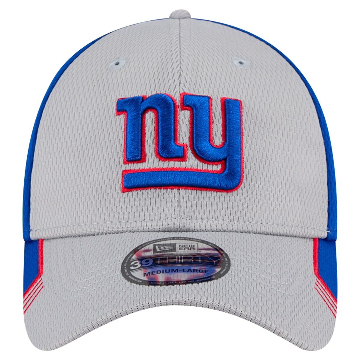 New York Giants mens new era gray new york giants active visor trim 39thirty flex hat | Giants Shop
