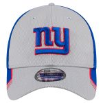 New York Giants mens new era gray new york giants active visor trim 39thirty flex hat | Giants Shop