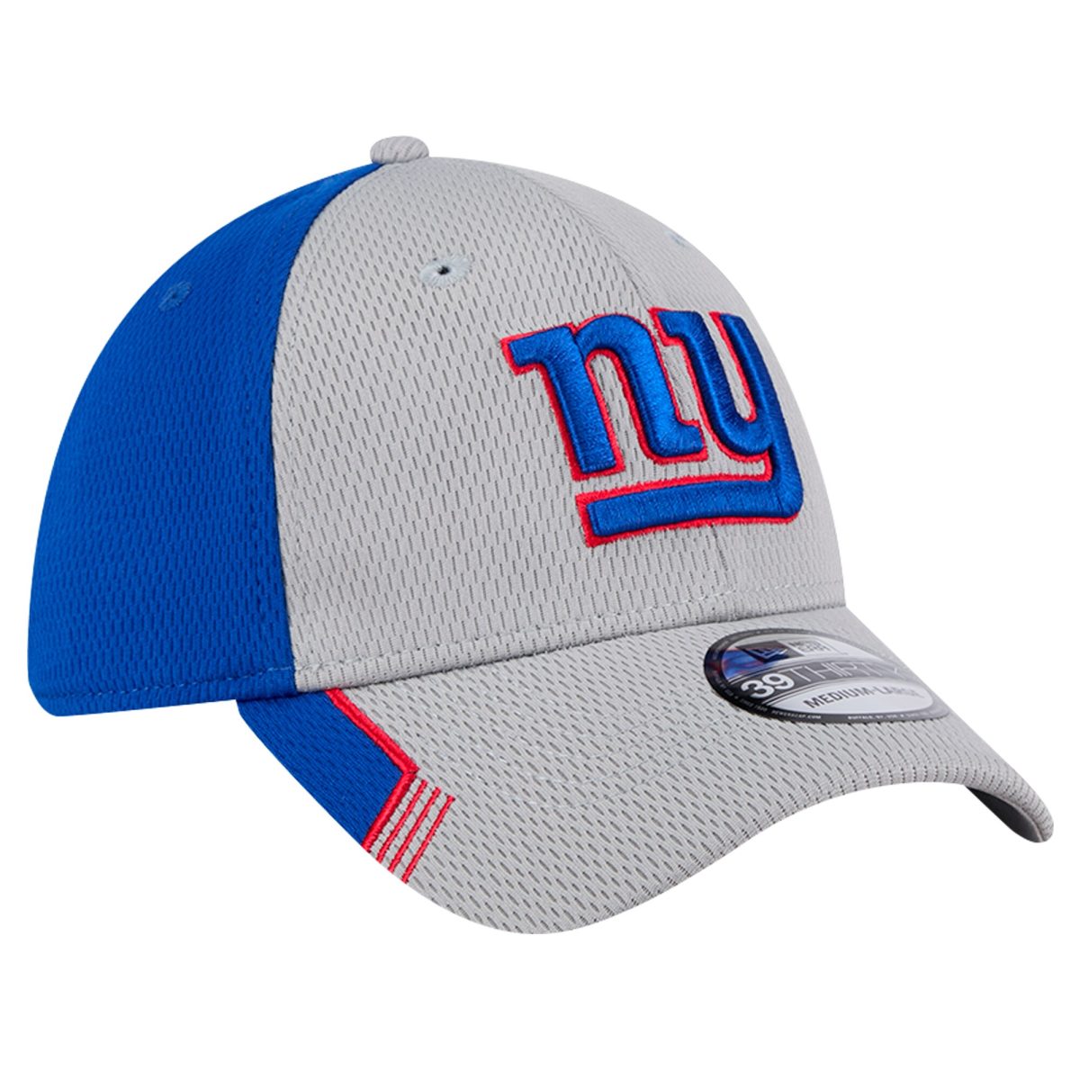 New York Giants mens new era gray new york giants active visor trim 39thirty flex hat | Giants Shop