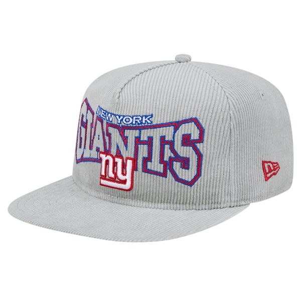 New York Giants mens new era gray new york giants corduroy golfer adjustable hat | Giants Shop