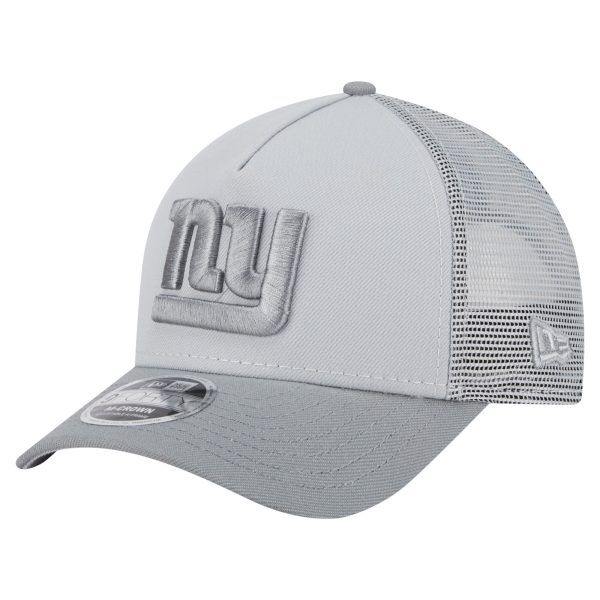 New York Giants mens new era gray new york giants domain a-frame trucker 9forty adjustable hat | Giants Shop