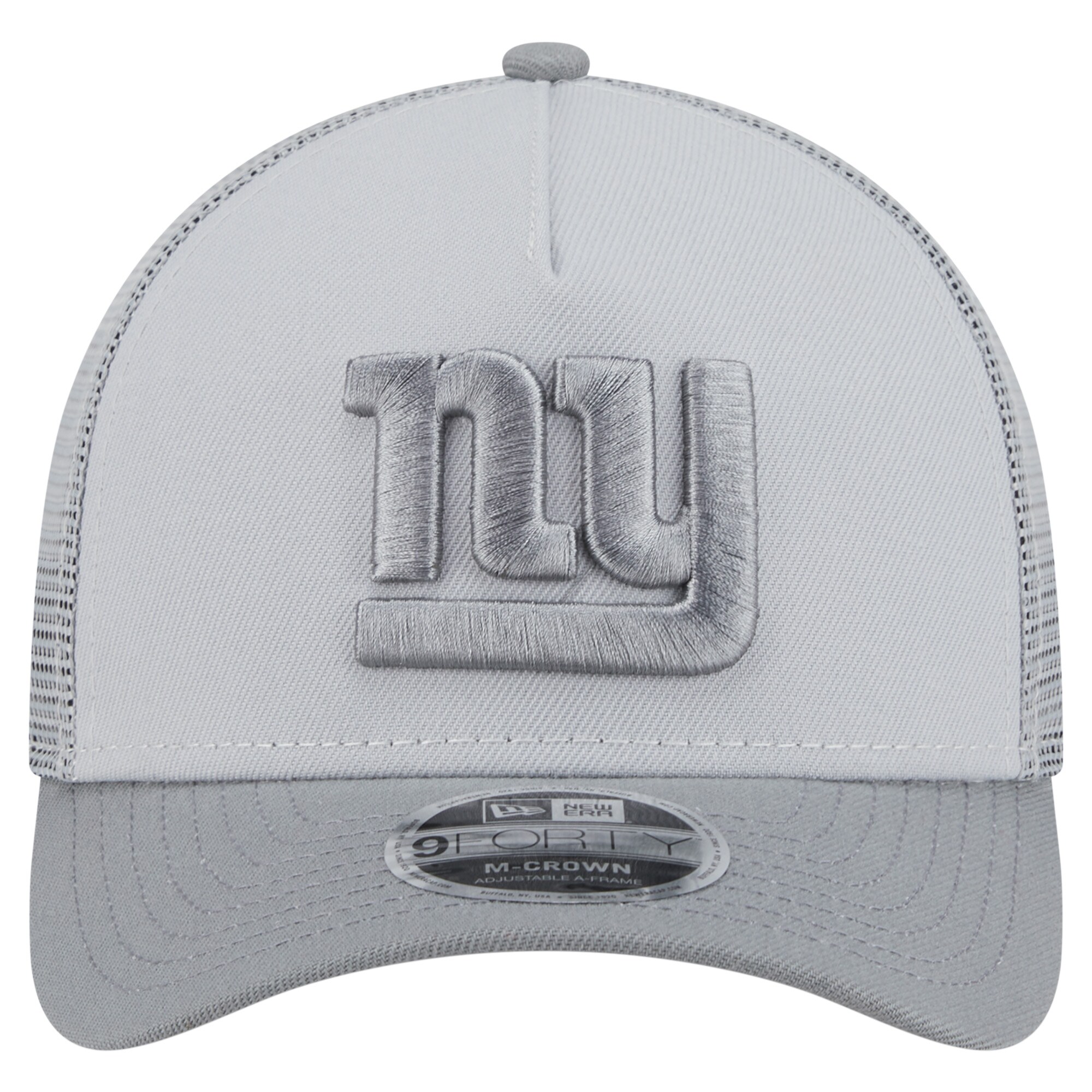 New York Giants mens new era gray new york giants domain a-frame trucker 9forty adjustable hat | Giants Shop