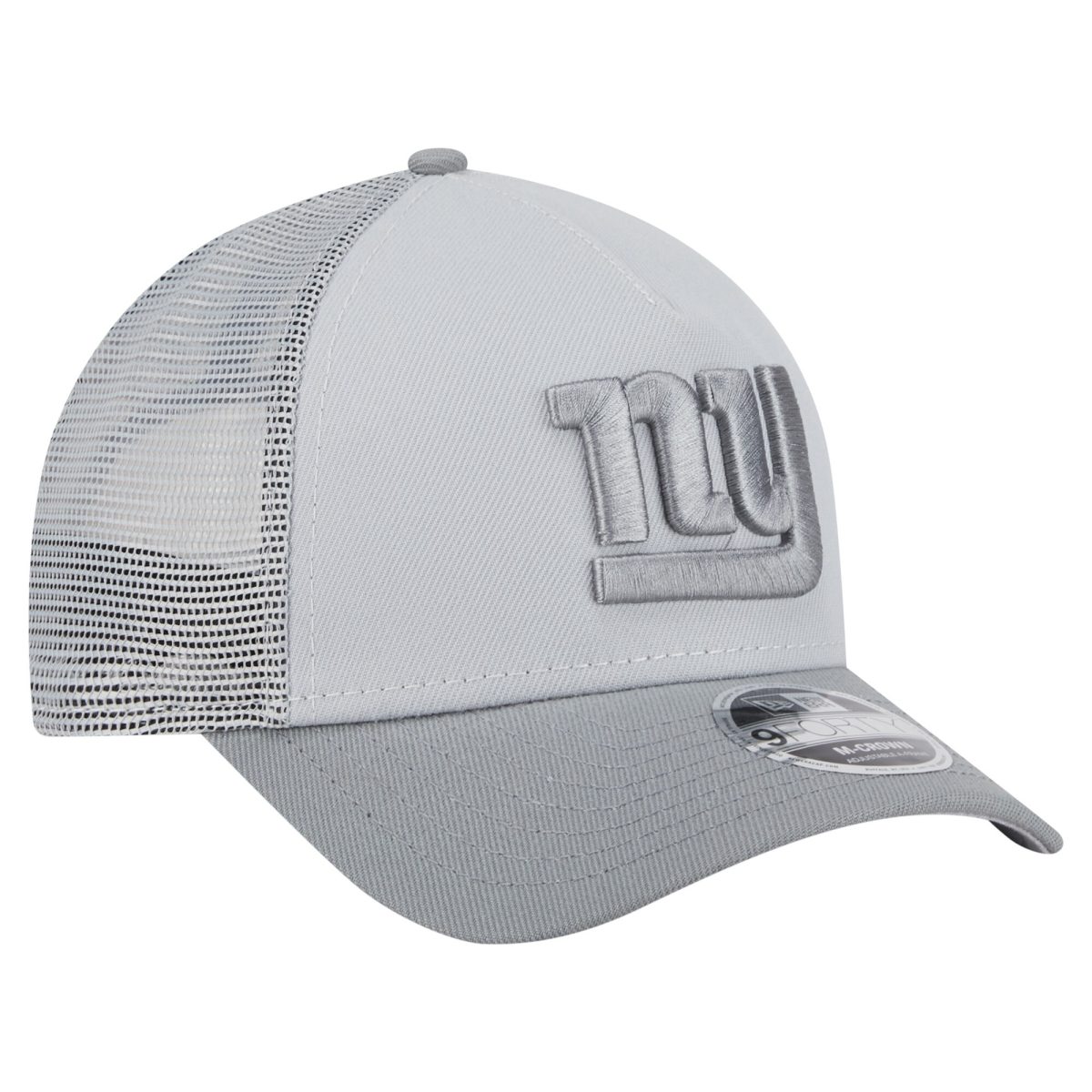 New York Giants mens new era gray new york giants domain a-frame trucker 9forty adjustable hat | Giants Shop