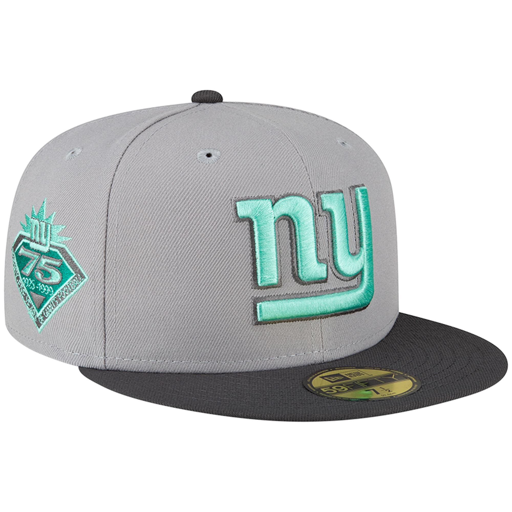 New York Giants mens new era graygraphite new york giants aqua pop 59fifty fitted hat | Giants Shop