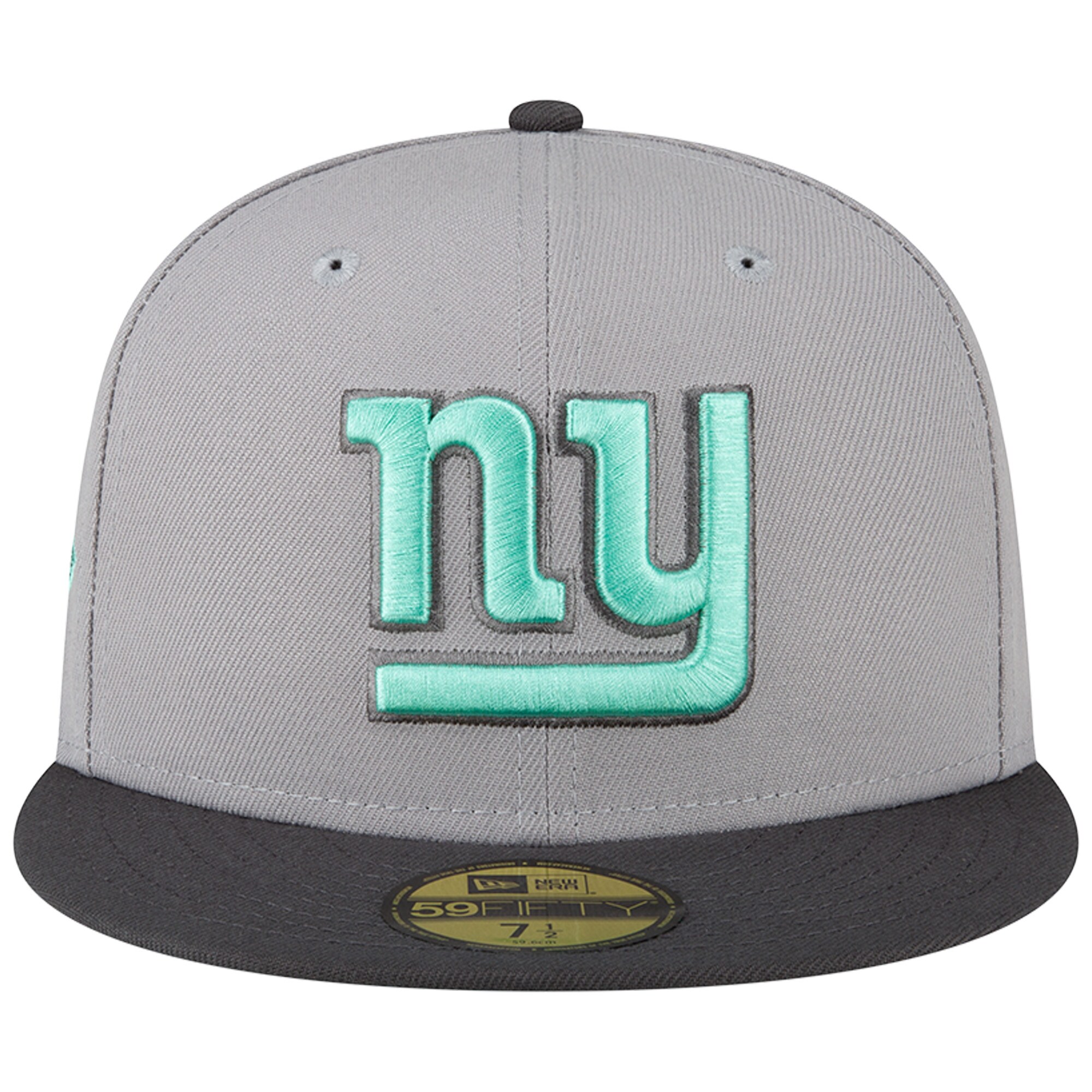 New York Giants mens new era graygraphite new york giants aqua pop 59fifty fitted hat | Giants Shop