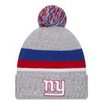 New York Giants mens new era heather gray new york giants cuffed knit hat with pom | Giants Shop