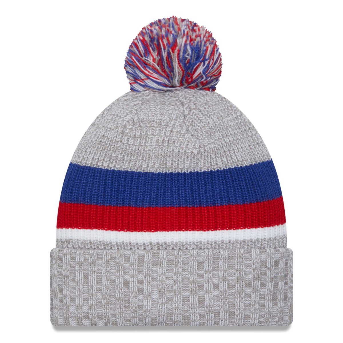 New York Giants mens new era heather gray new york giants cuffed knit hat with pom | Giants Shop
