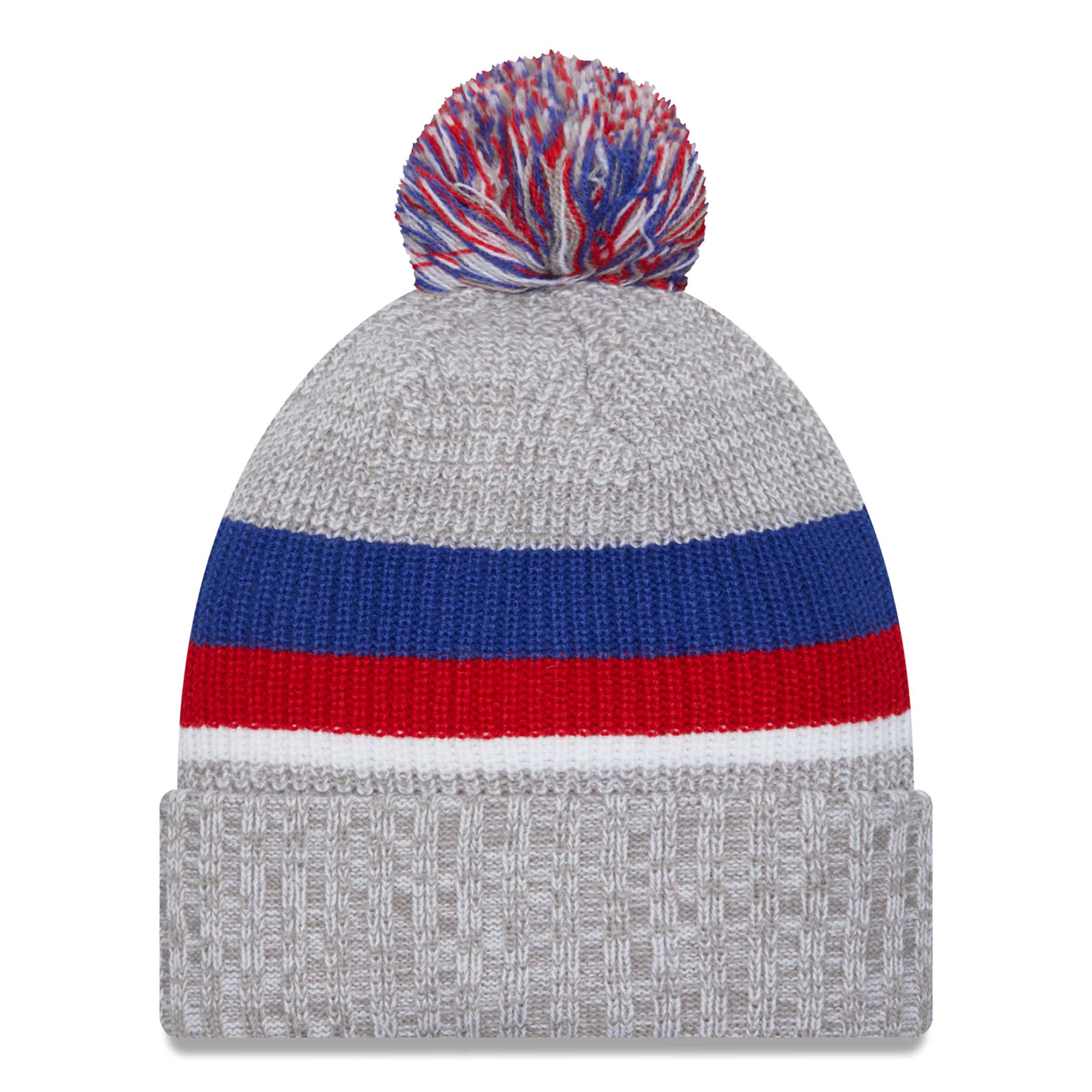 New York Giants mens new era heather gray new york giants cuffed knit hat with pom | Giants Shop