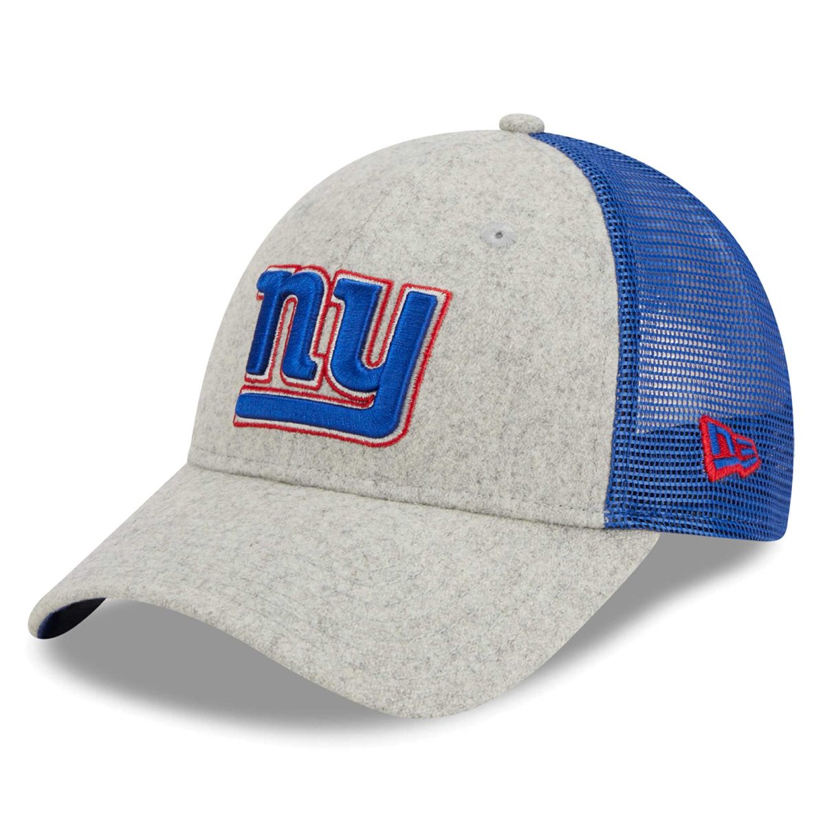 New York Giants mens new era heather grayroyal new york giants pop trucker 9forty adjustable hat | Giants Shop