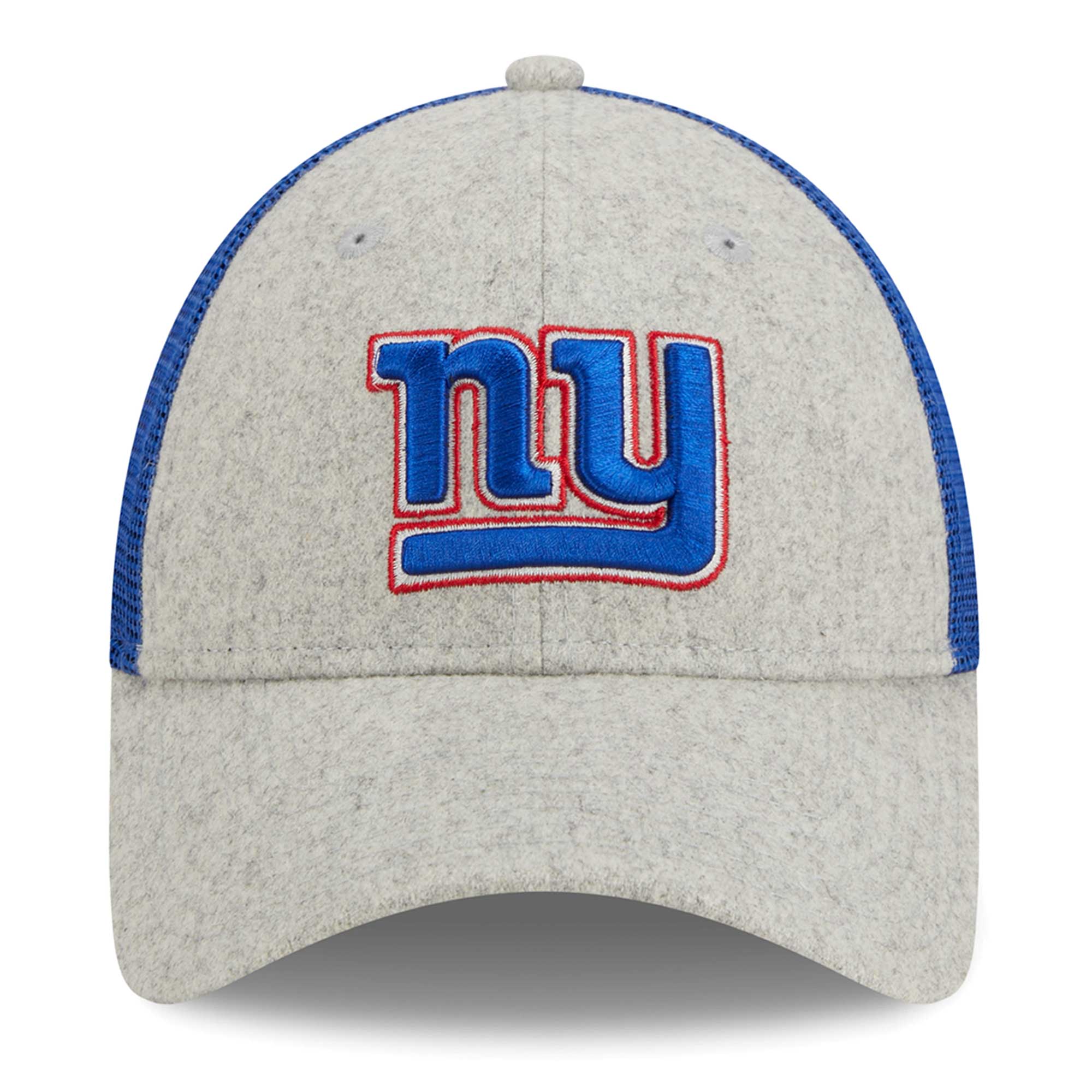 New York Giants mens new era heather grayroyal new york giants pop trucker 9forty adjustable hat | Giants Shop