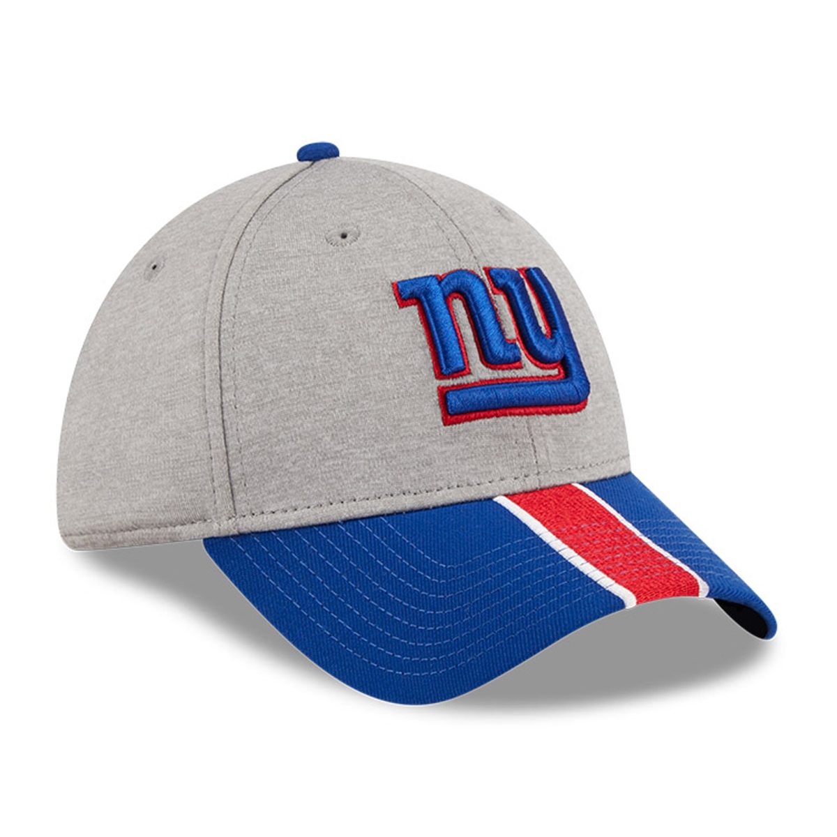 New York Giants mens new era heather grayroyal new york giants striped 39thirty flex hat | Giants Shop