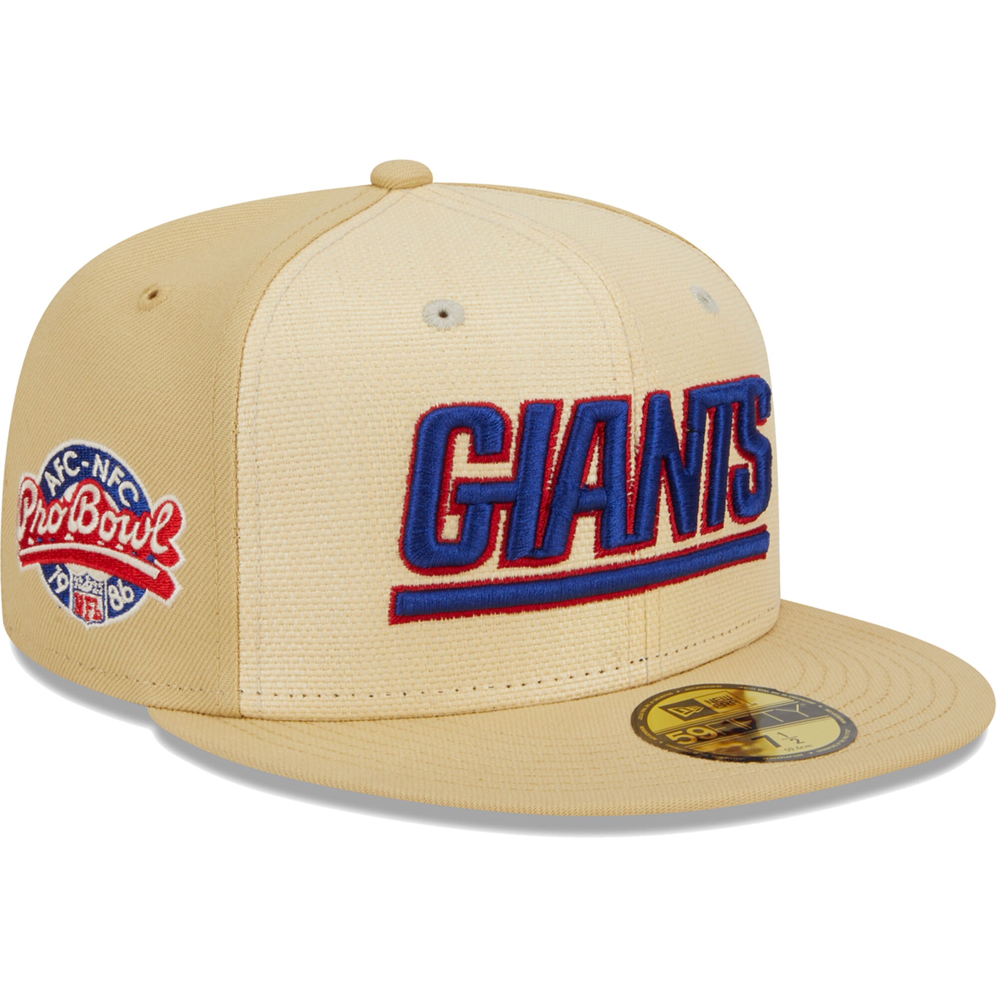 New York Giants mens new era khaki new york giants raffia front 59fifty fitted hat | Giants Shop