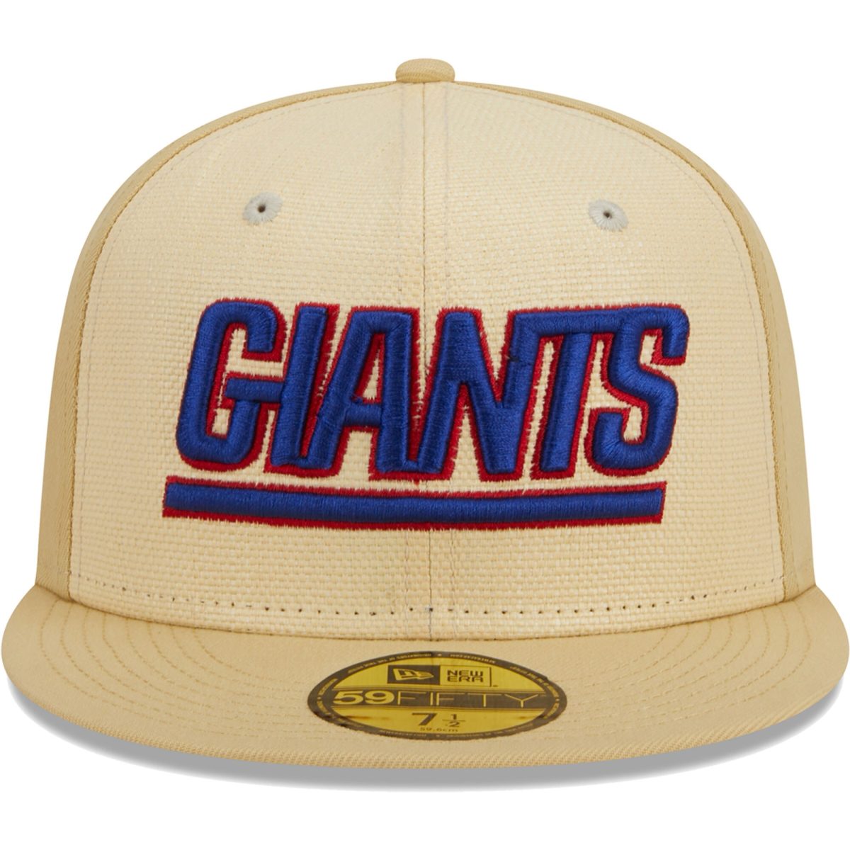New York Giants mens new era khaki new york giants raffia front 59fifty fitted hat | Giants Shop