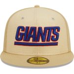 New York Giants mens new era khaki new york giants raffia front 59fifty fitted hat | Giants Shop