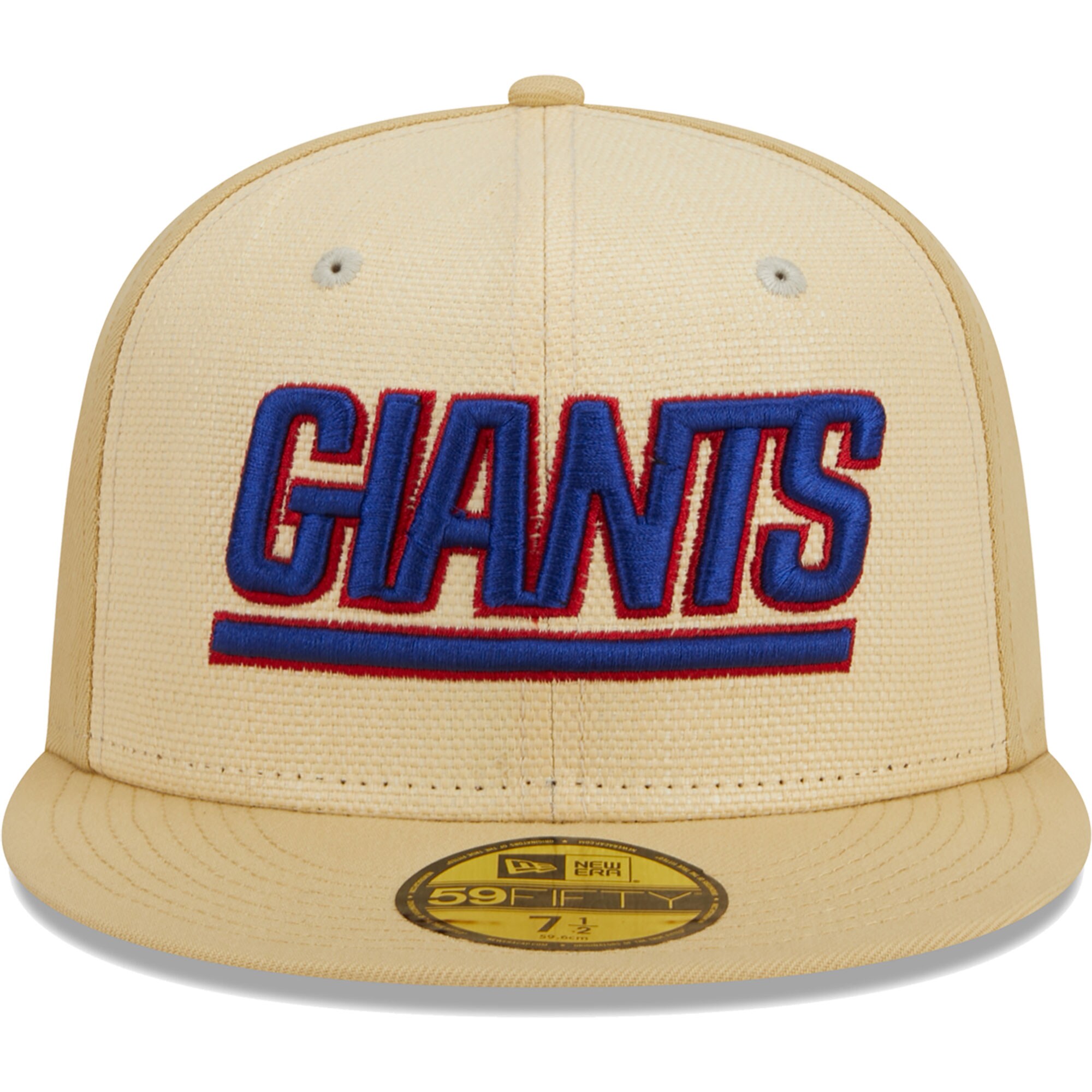New York Giants mens new era khaki new york giants raffia front 59fifty fitted hat | Giants Shop
