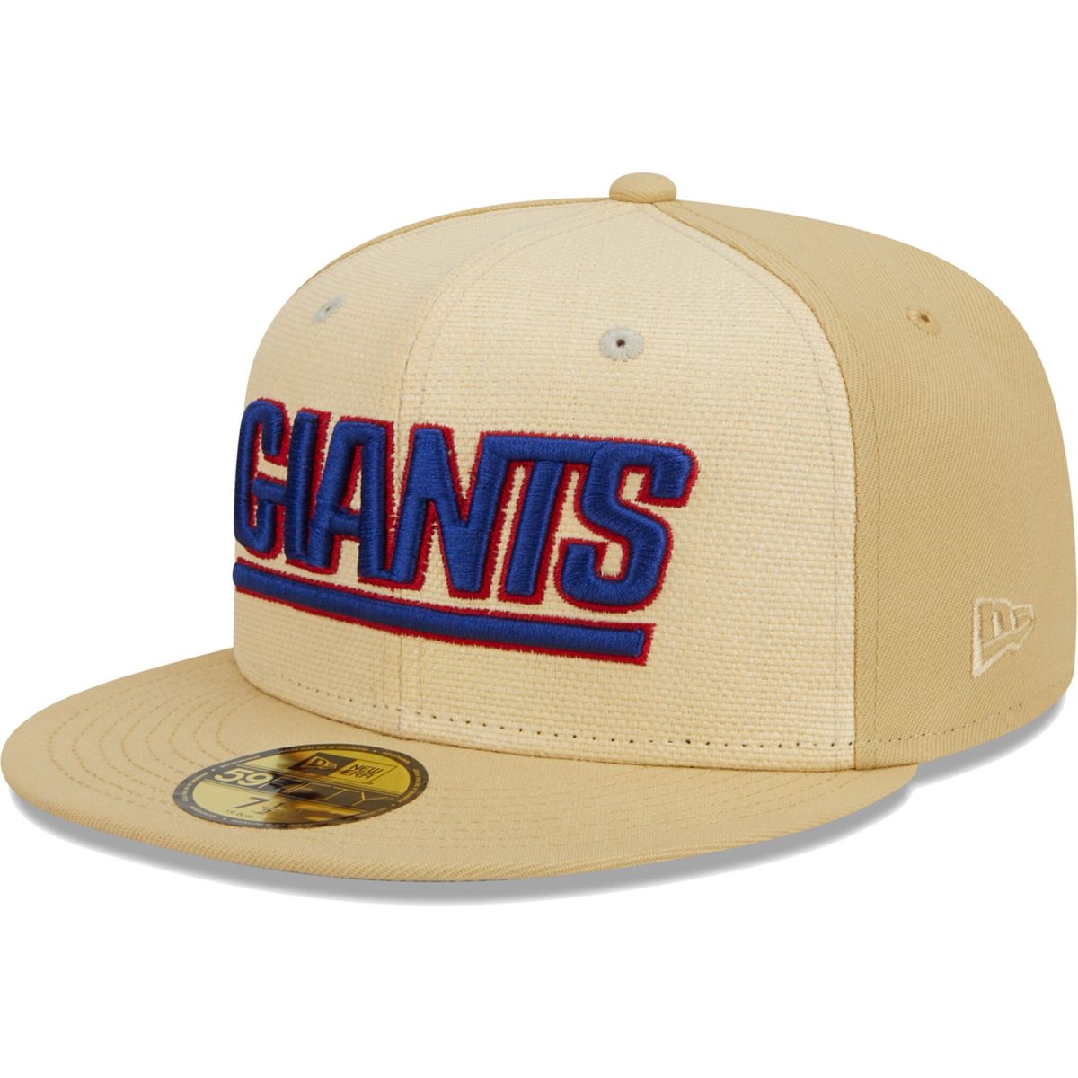 New York Giants mens new era khaki new york giants raffia front 59fifty fitted hat | Giants Shop