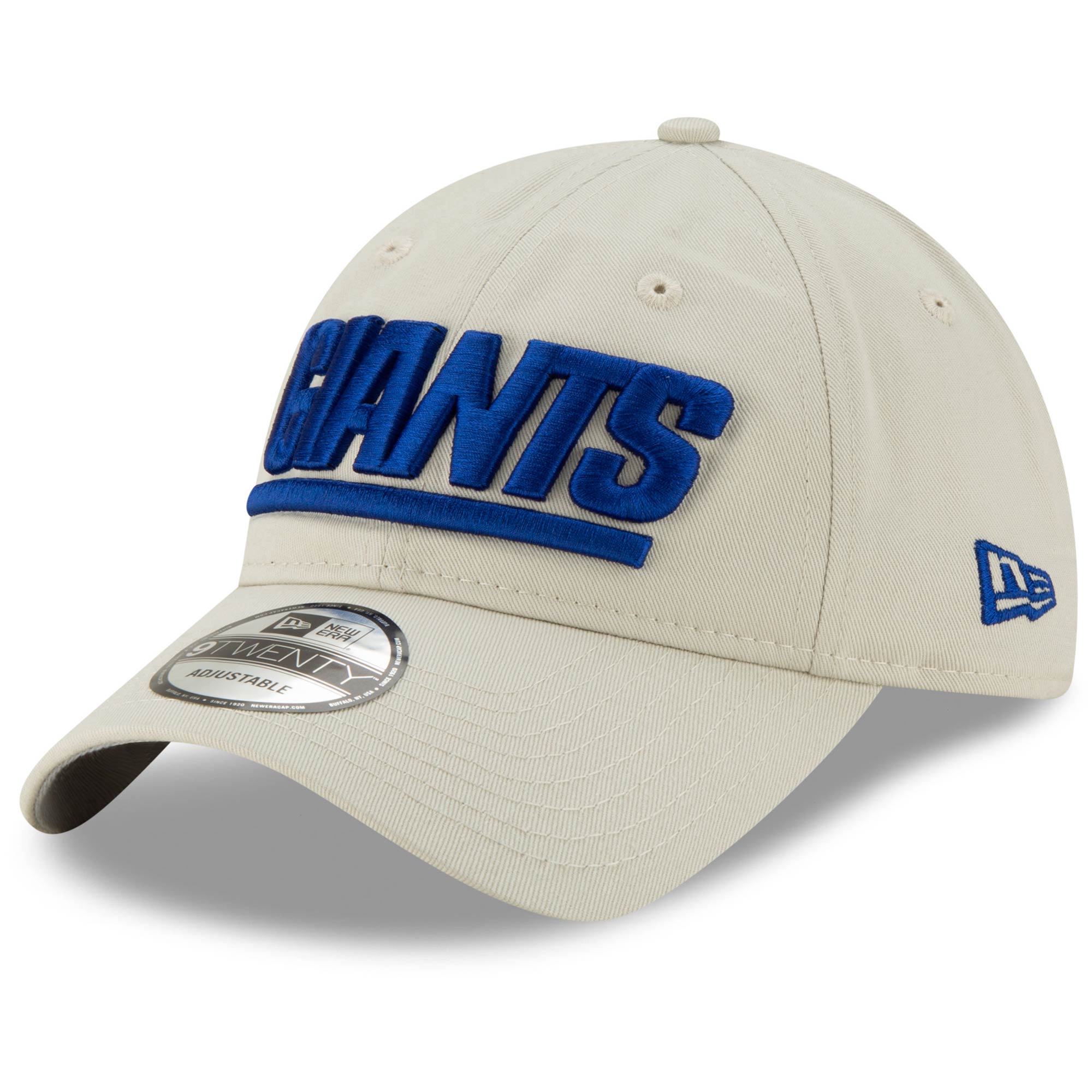 New York Giants mens new era khaki new york giants wordmark playmaker 9twenty adjustable hat | Giants Shop
