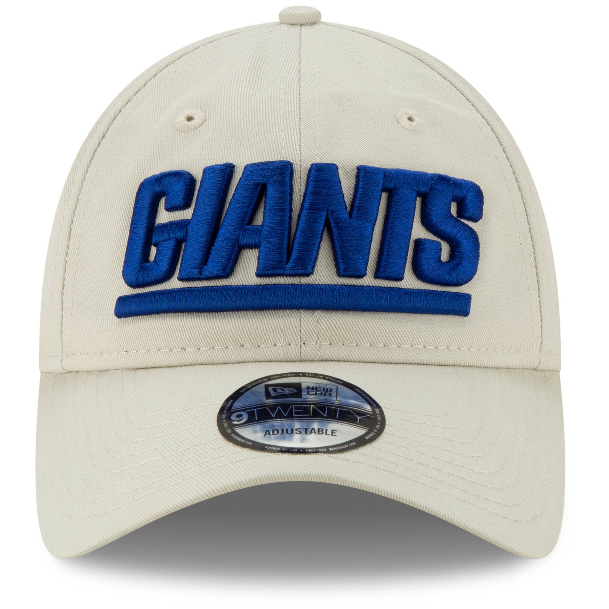 New York Giants mens new era khaki new york giants wordmark playmaker 9twenty adjustable hat | Giants Shop
