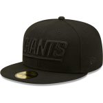 New York Giants mens new era new york giants black on black alternate logo 59fifty fitted hat | Giants Shop