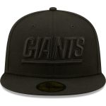 New York Giants mens new era new york giants black on black alternate logo 59fifty fitted hat | Giants Shop