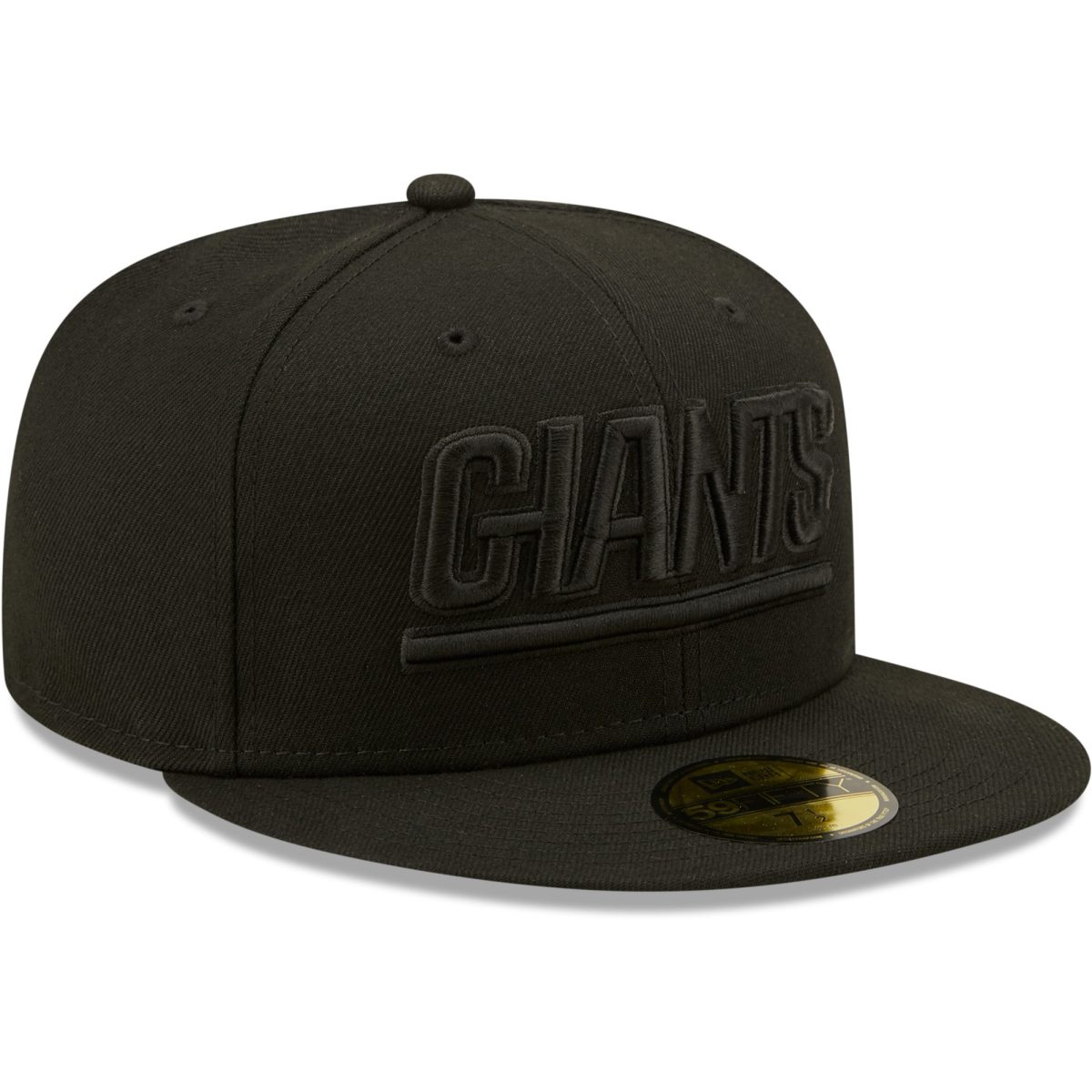 New York Giants mens new era new york giants black on black alternate logo 59fifty fitted hat | Giants Shop