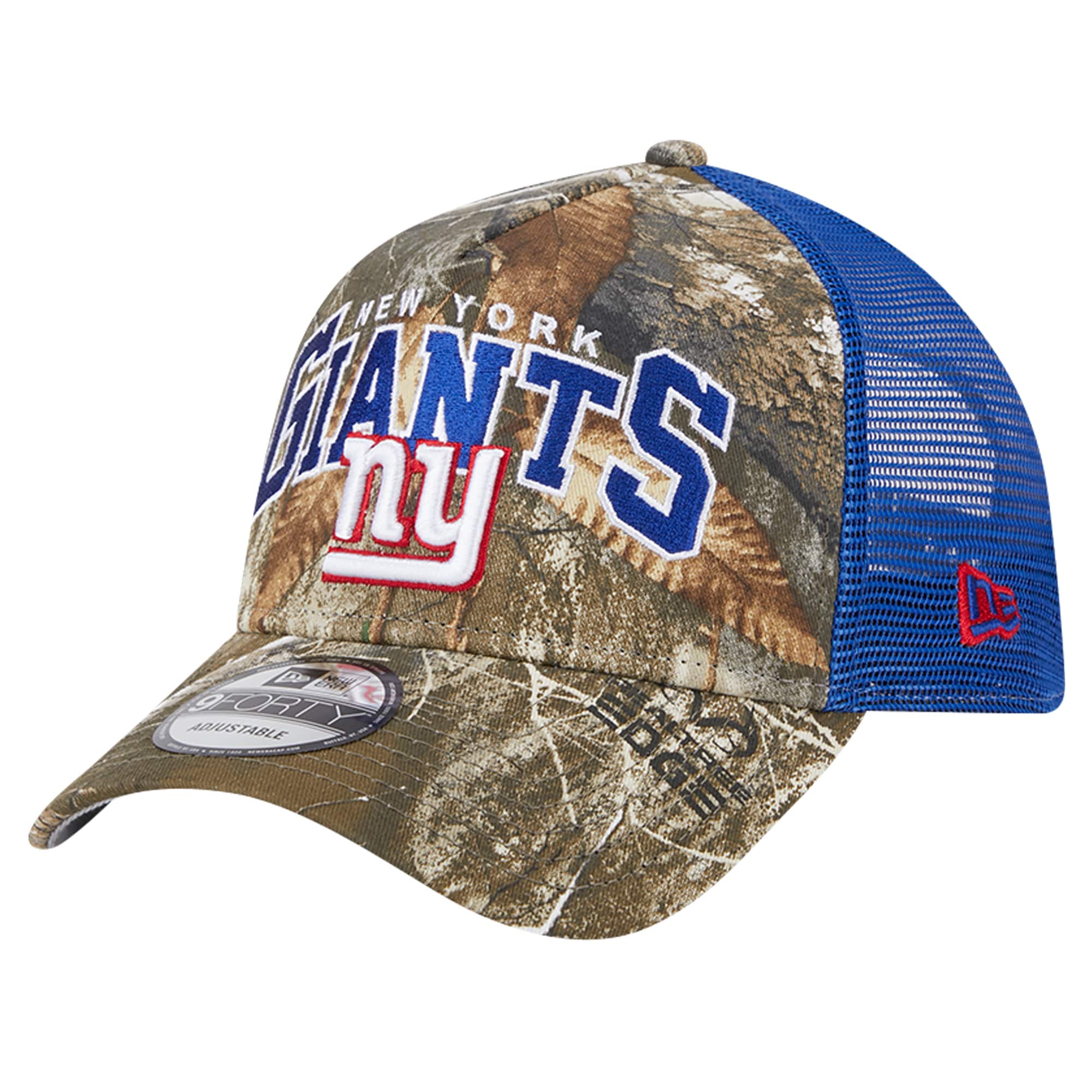 New York Giants mens new era realtree camoroyal new york giants active camo 9forty a-frame adjustable hat | Giants Shop
