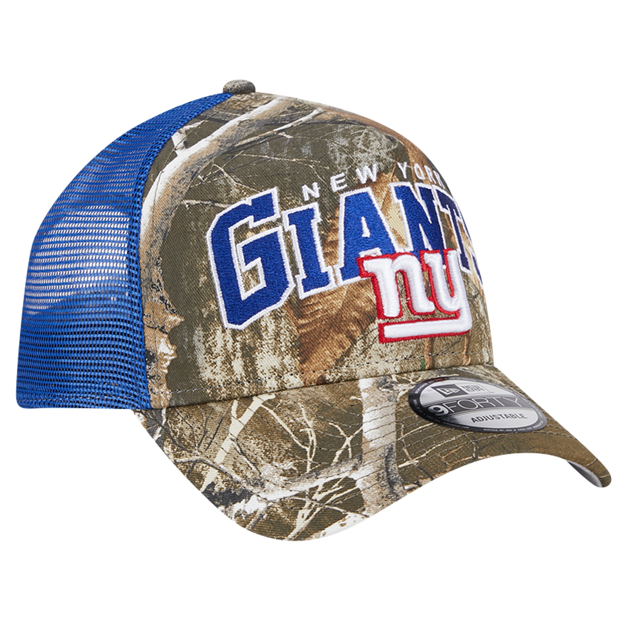 New York Giants mens new era realtree camoroyal new york giants active camo 9forty a-frame adjustable hat | Giants Shop