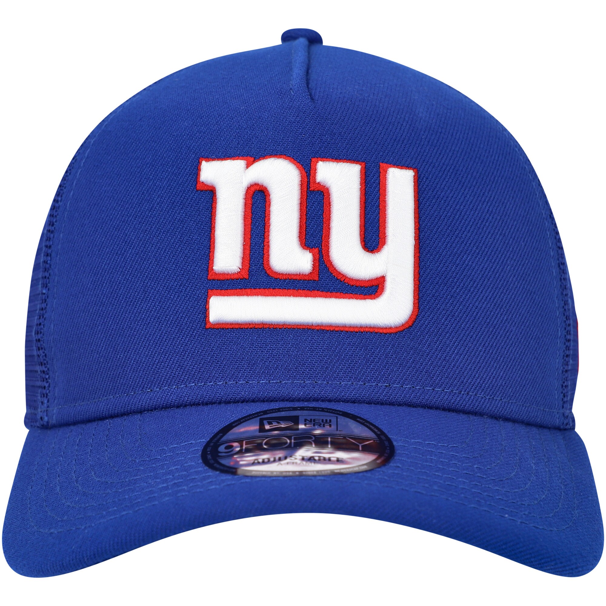 New York Giants mens new era royal new york giants a-frame trucker 9forty adjustable hat | Giants Shop