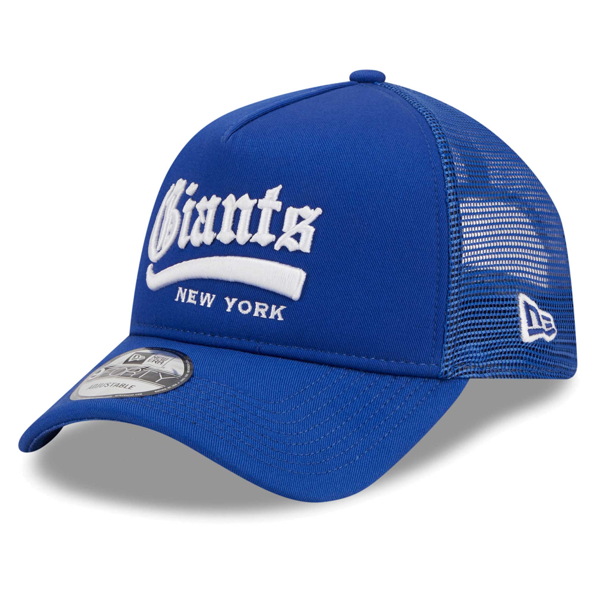 New York Giants mens new era royal new york giants caliber trucker 9forty adjustable hat | Giants Shop