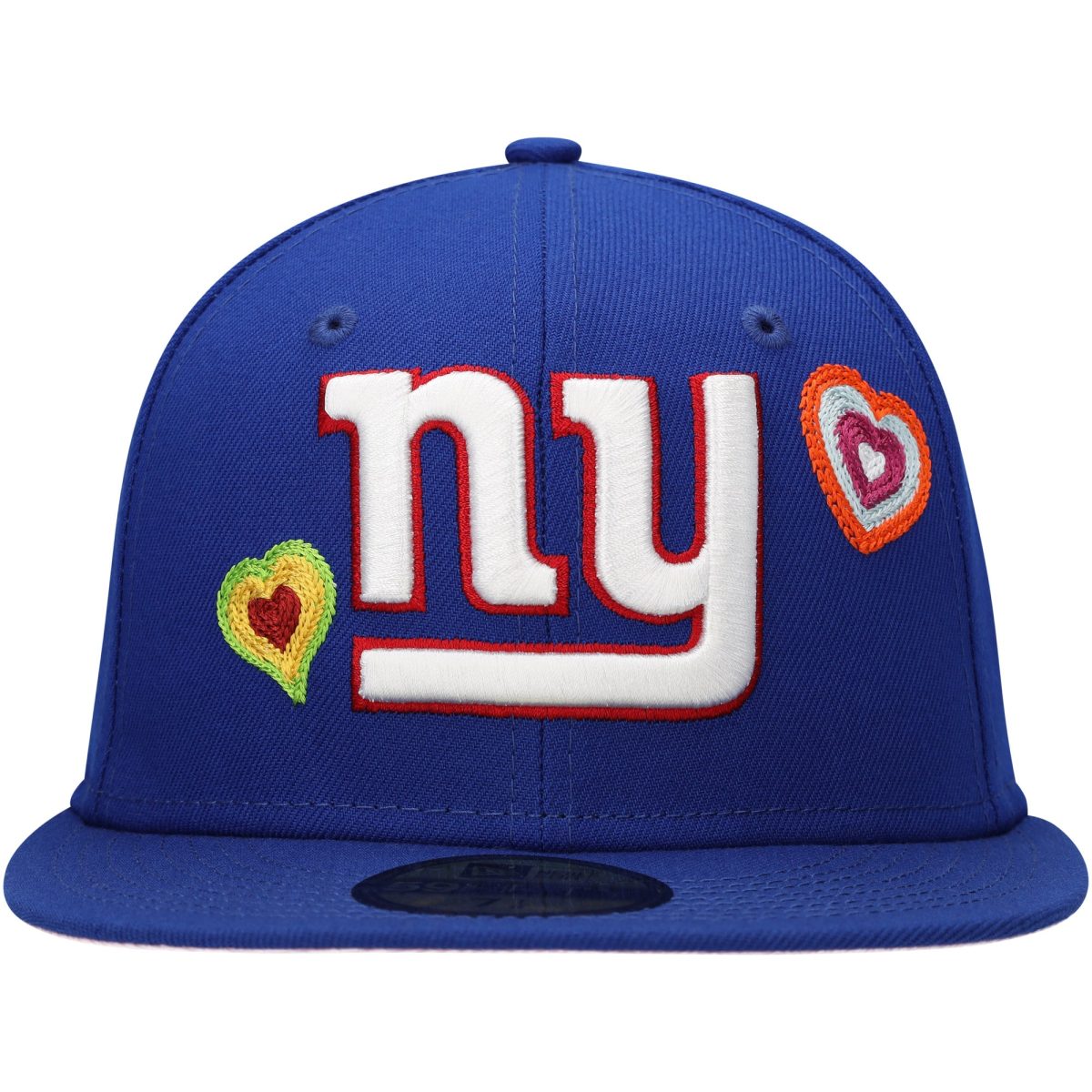 New York Giants mens new era royal new york giants chain stitch heart 59fifty fitted hat | Giants Shop