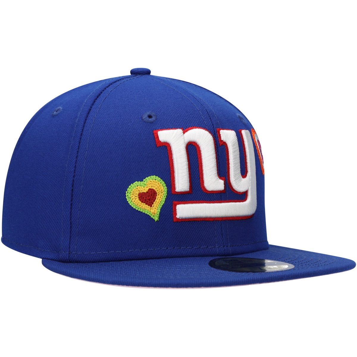 New York Giants mens new era royal new york giants chain stitch heart 59fifty fitted hat | Giants Shop