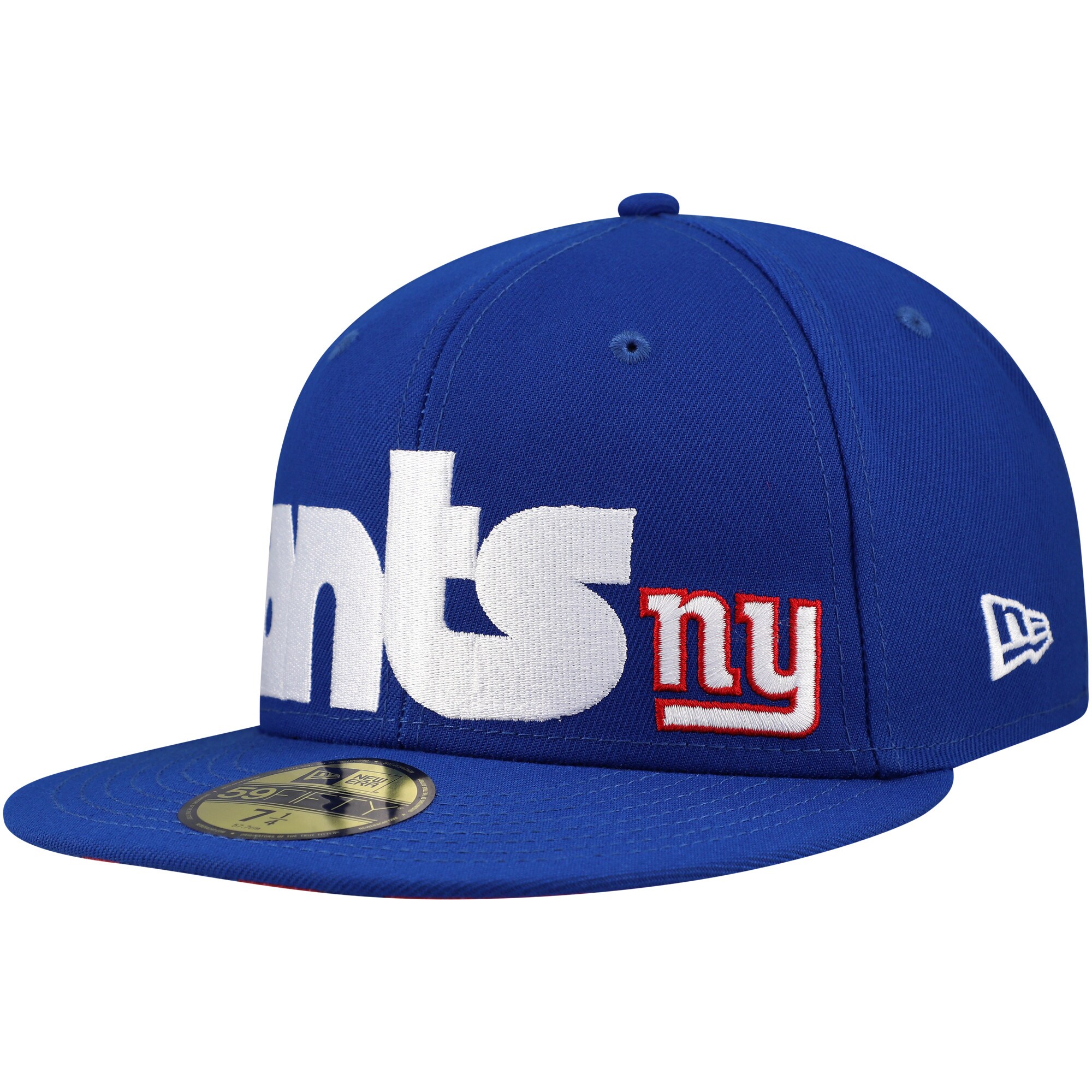 New York Giants mens new era royal new york giants checkered undervisor 59fifty fitted hat | Giants Shop