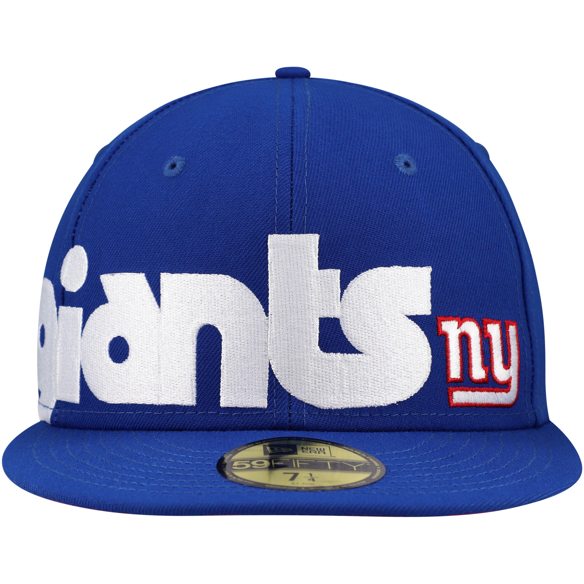 New York Giants mens new era royal new york giants checkered undervisor 59fifty fitted hat | Giants Shop