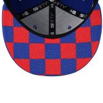 New York Giants mens new era royal new york giants checkered undervisor 59fifty fitted hat | Giants Shop
