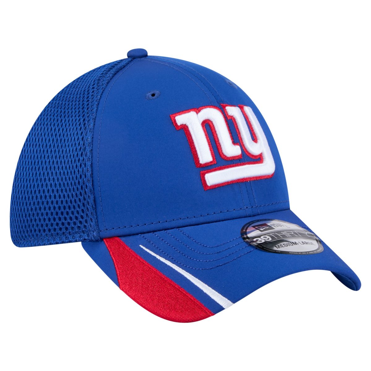 New York Giants mens new era royal new york giants game day linear 39thirty flex hat | Giants Shop