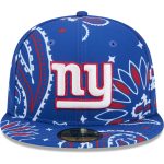 New York Giants mens new era royal new york giants paisley 59fifty fitted hat | Giants Shop