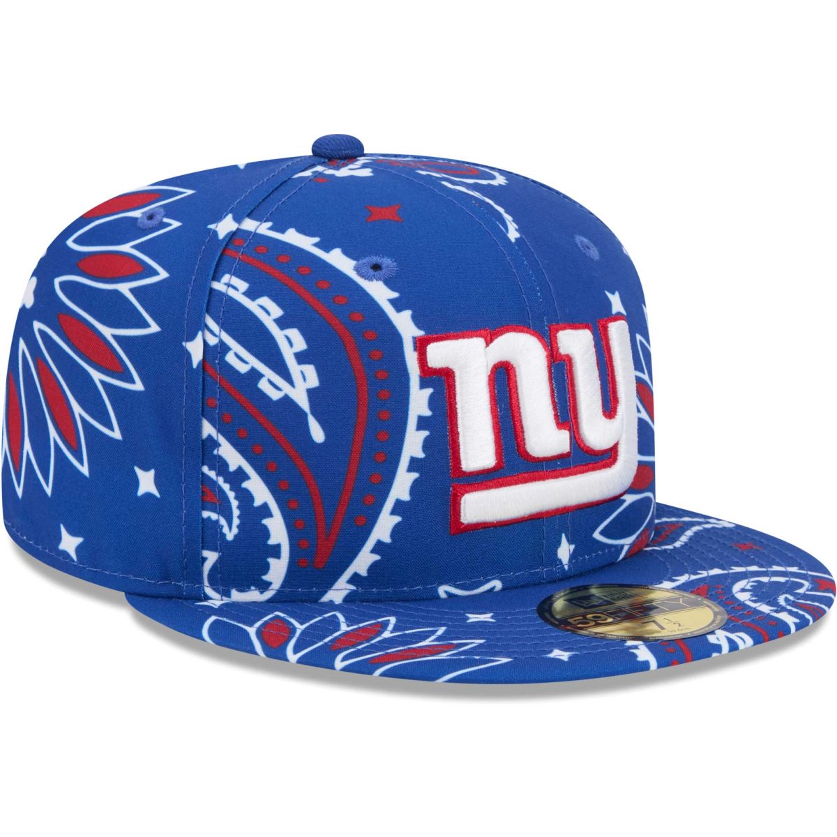 New York Giants mens new era royal new york giants paisley 59fifty fitted hat | Giants Shop