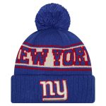 New York Giants mens new era royal new york giants retro cuffed knit hat with pom | Giants Shop