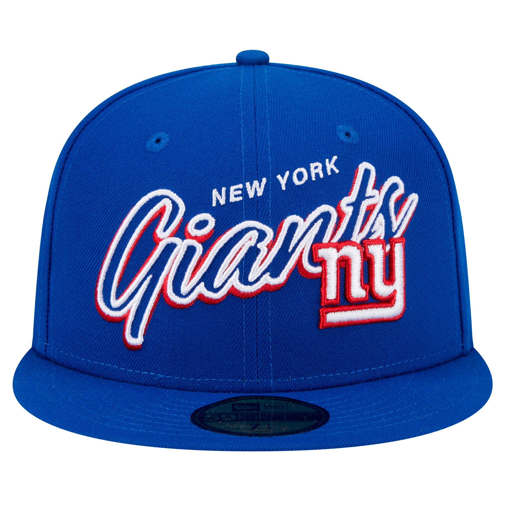 New York Giants mens new era royal new york giants script sided 59fifty fitted hat | Giants Shop