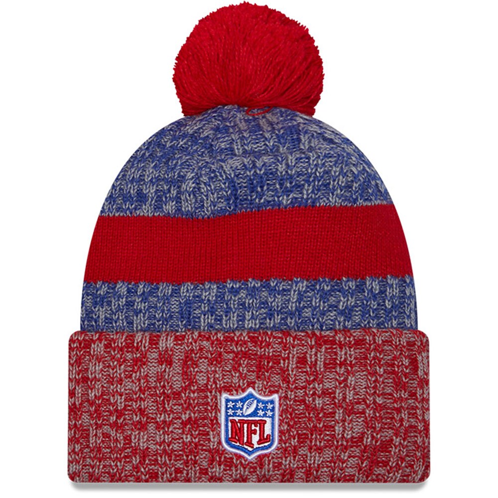 New York Giants mens new era royalred new york giants 2023 sideline sport cuffed pom knit hat | Giants Shop