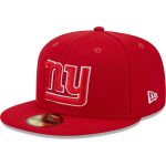 New York Giants mens new era scarlet new york giants super bowl xlvi main patch 59fifty fitted hat | Giants Shop