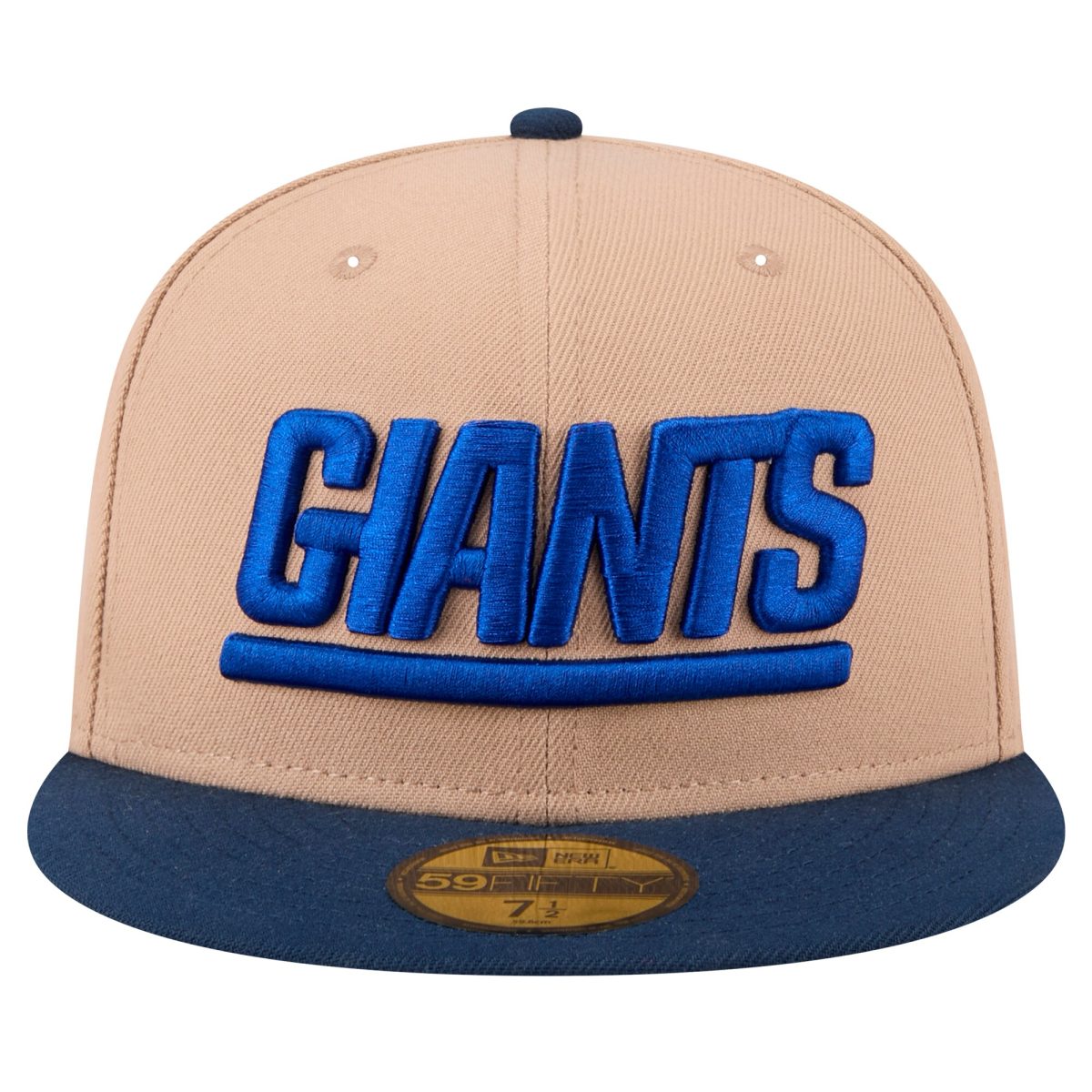 New York Giants mens new era tan new york giants wordmark logo main 59fifty fitted hat | Giants Shop