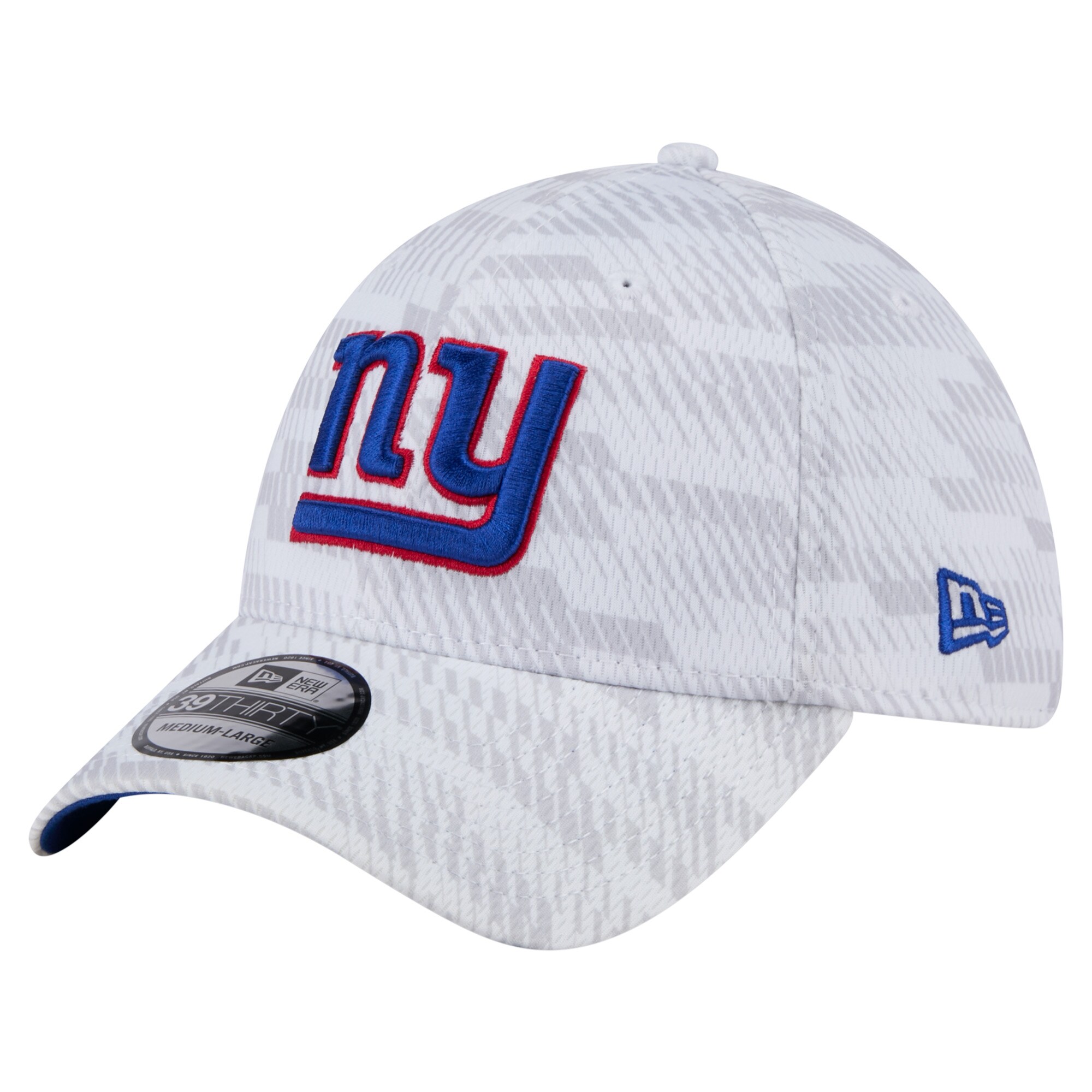 New York Giants mens new era white new york giants gameday graded 39thirty flex hat | Giants Shop